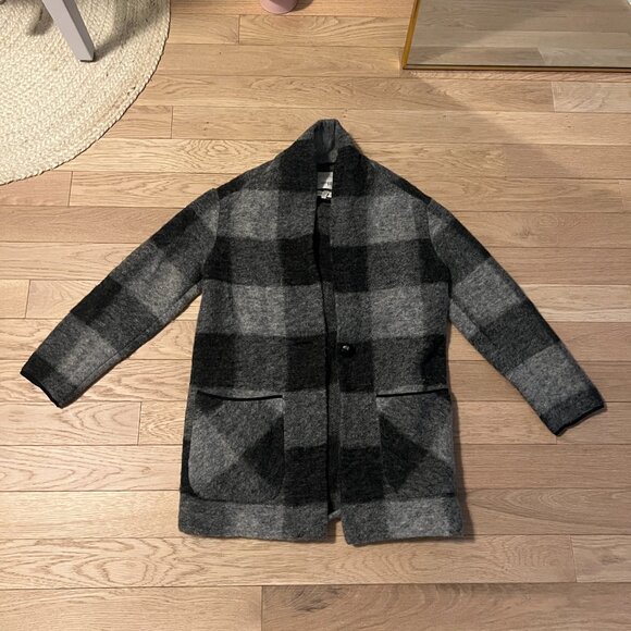 Grey Plaid Aritzia Neelam Wool Jacket Size XS - Picture 2 of 5